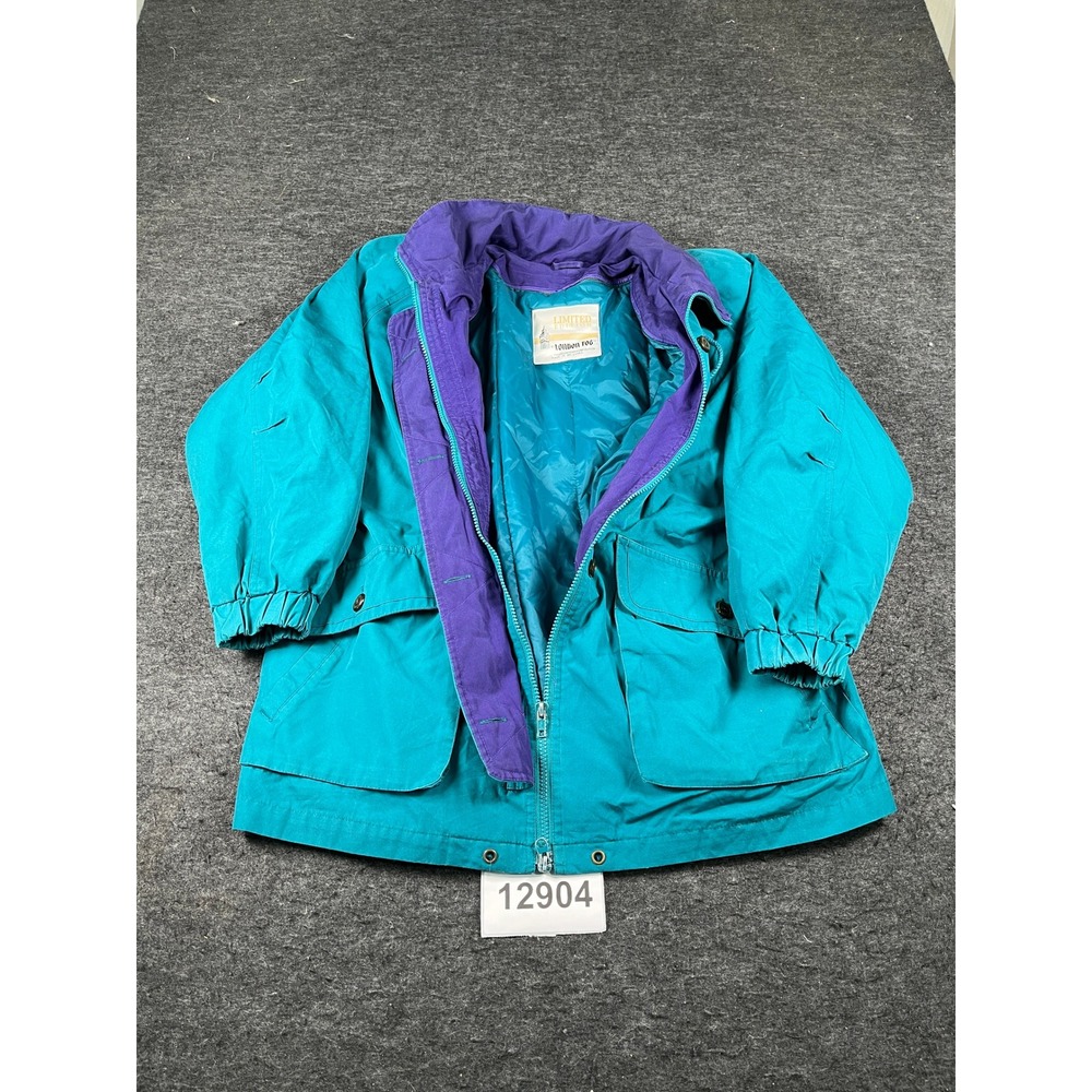 London Fog Parka Jacket Womens M Teal Good Vintage 90s Limited Edition